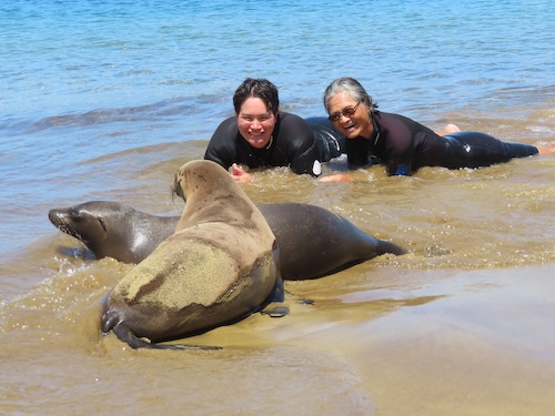 When some young sea lions decided we must be their mother in the Galapagos.